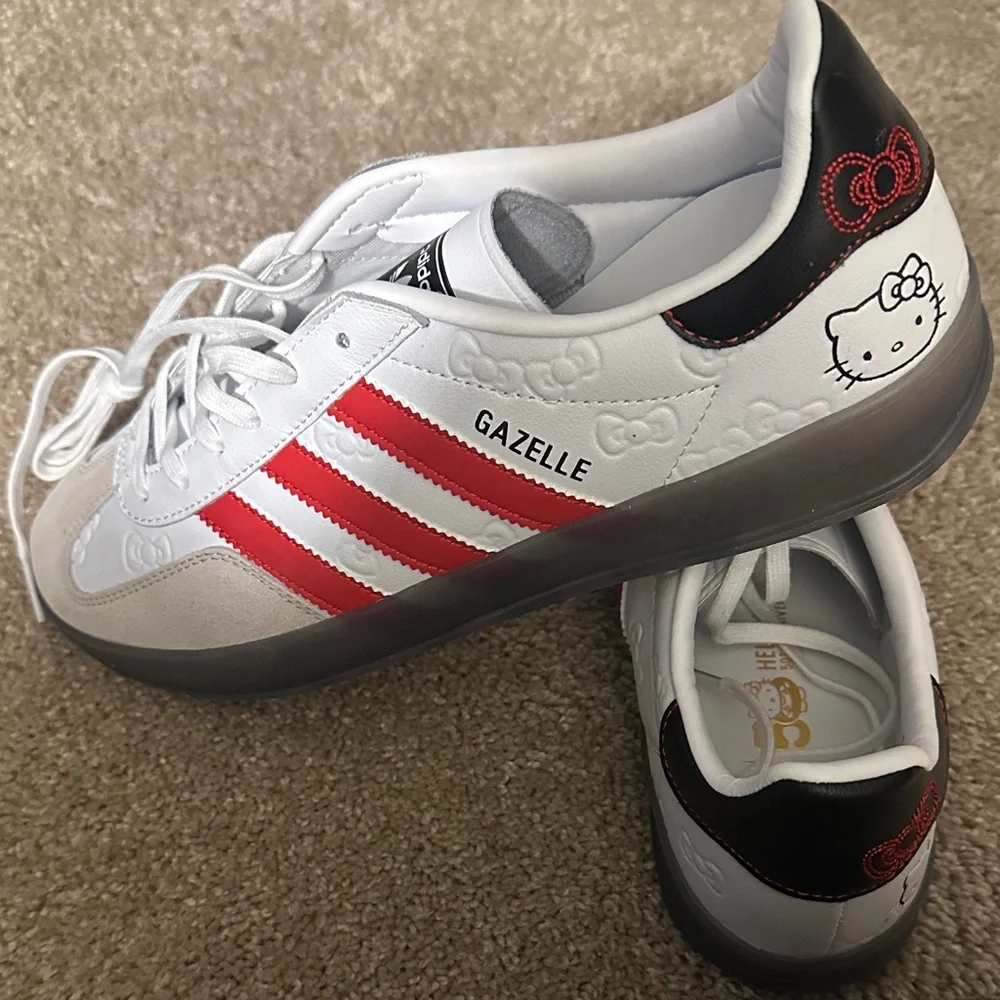 Adidas Hello Kitty White and Red Striped Sneakers - Picture 2 of 6